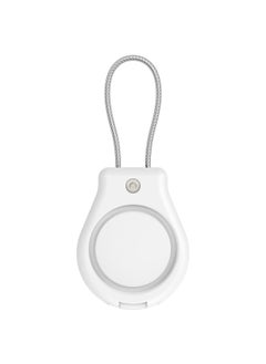 Suitable For Apple Airtag Protective Cover Locator Anti-loss Device Three-proof All-inclusive Safety Lock Metal Rope Protective Cover-Color:White-Applicable Models:Suitable For Apple Airtag Protective Case