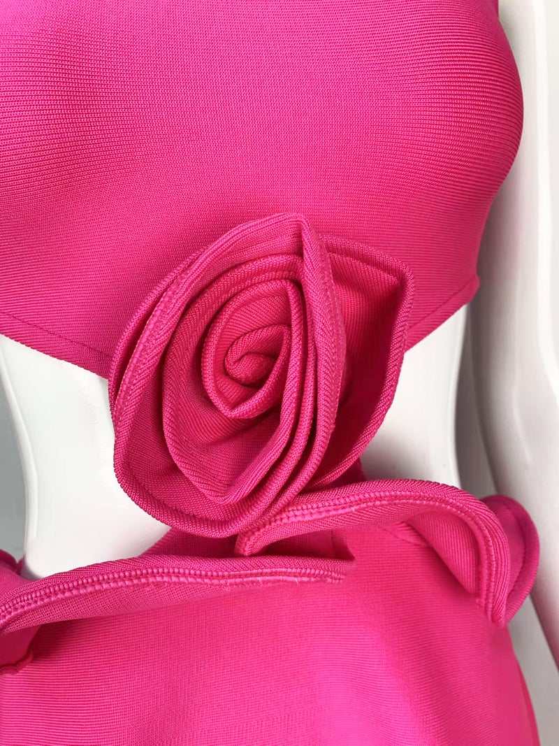 New Fashion Sleeveless Hollow Applique A- Line Party Dress Bandage Skirt Socialite Skirt Dress - Image 5