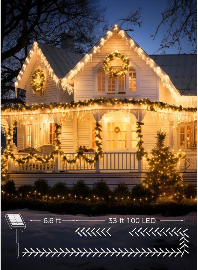 برايتاون أضواء خيطية تعمل بالطاقة الشمسية للاستخدام الخارجي، عبوتان من 200 مصباح LED بطول 78 قدمًا، مصابيح شمسية خارجية مقاومة للماء IP65 تعمل بالطاقة الشمسية مع 8 أوضاع إضاءة للحفلات والحديقة والفناء والعطلات وتزيين الأشجار، لون أبيض دافئ - Image 4