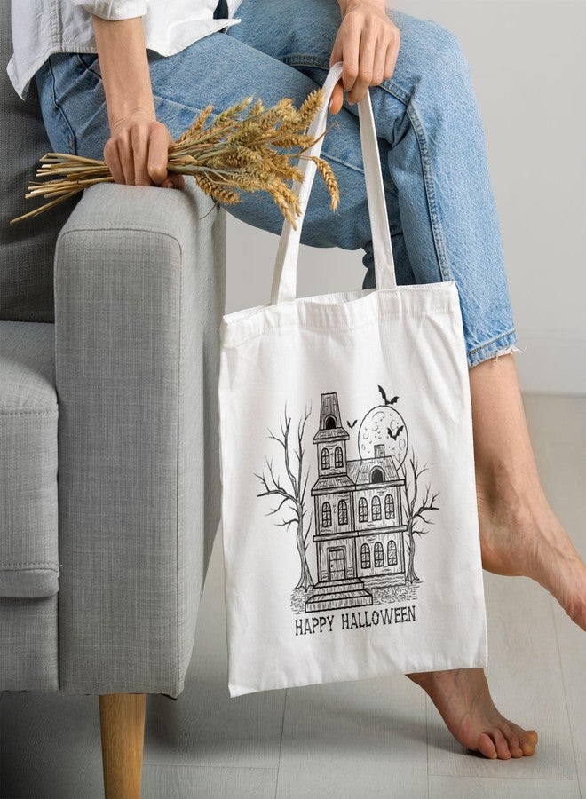 ARTBUG Tote Bag for Women with zip, Aesthetic Canvas tote bag for college girls, office, stylish and reusable - Happy Halloween - D No - 220 - Image 2