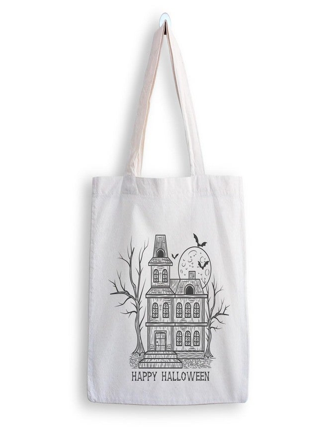 ARTBUG Tote Bag for Women with zip, Aesthetic Canvas tote bag for college girls, office, stylish and reusable - Happy Halloween - D No - 220 - Image 1