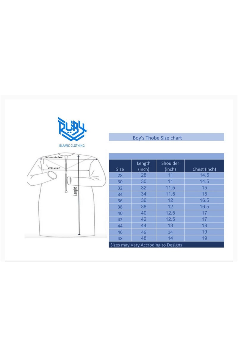 روبي للملابس الإسلامية ثوب مصمم للأطفال l كندورة l جبة l - أنيق ومريح وجودة ممتازة - Image 2