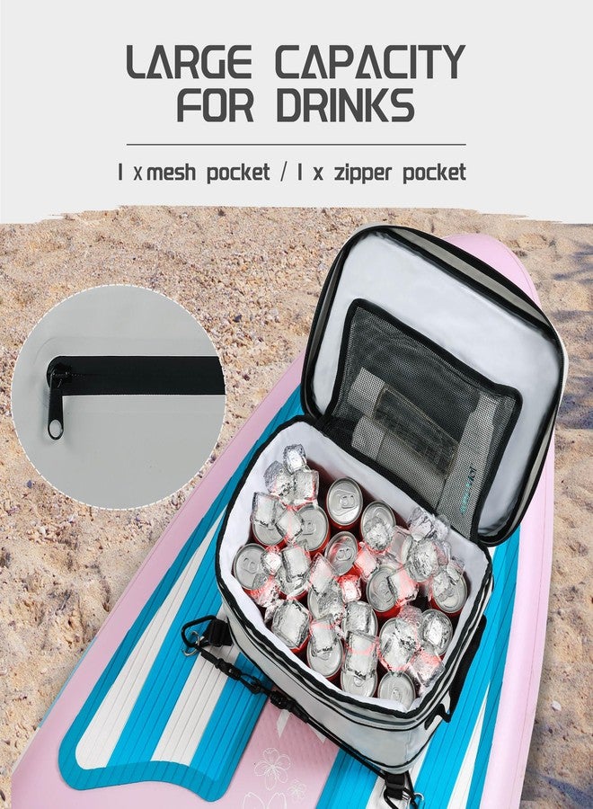 UPWELL Paddleboard Accessories SUP Cooler Deck Bag, PVC Paddle Board Dry Bag, 30 Cans Surf Cooler Bag for Paddle Board, Kayak, Grey Soft Small Camping Cooler for Travel Beach Waterproof - Image 4