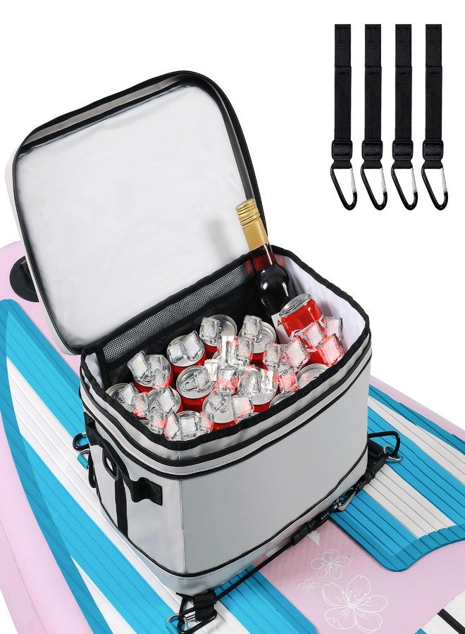 UPWELL Paddleboard Accessories SUP Cooler Deck Bag, PVC Paddle Board Dry Bag, 30 Cans Surf Cooler Bag for Paddle Board, Kayak, Grey Soft Small Camping Cooler for Travel Beach Waterproof - Image 1
