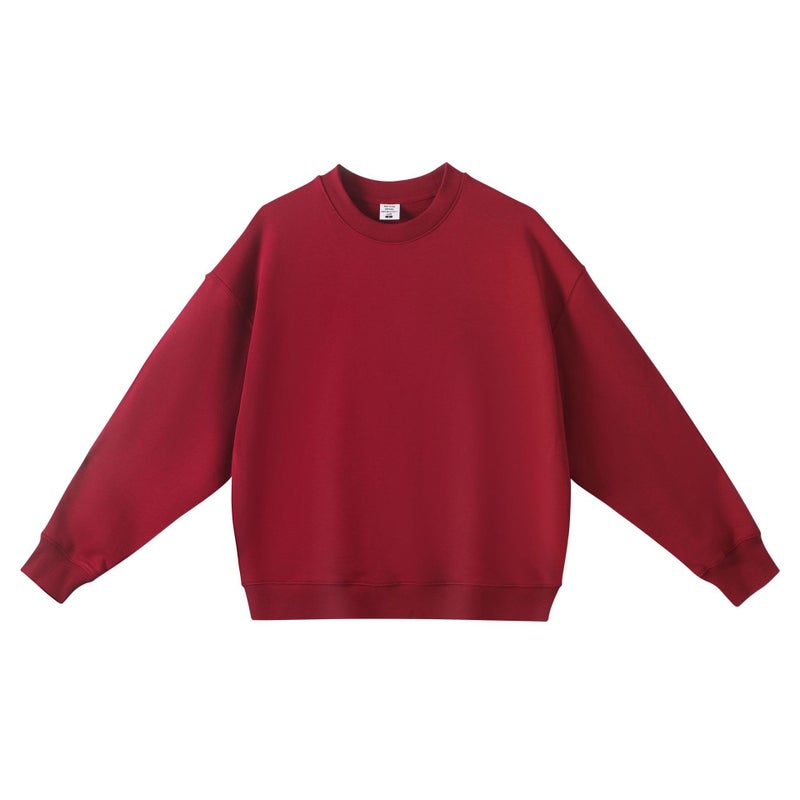 Round Neck Basic Style 420G Heavyweight Terry Sweatshirt Men's Trendy Brand Korean Style Simple Versatile Long Sleeve Base Layer Sweatshirt for Autumn