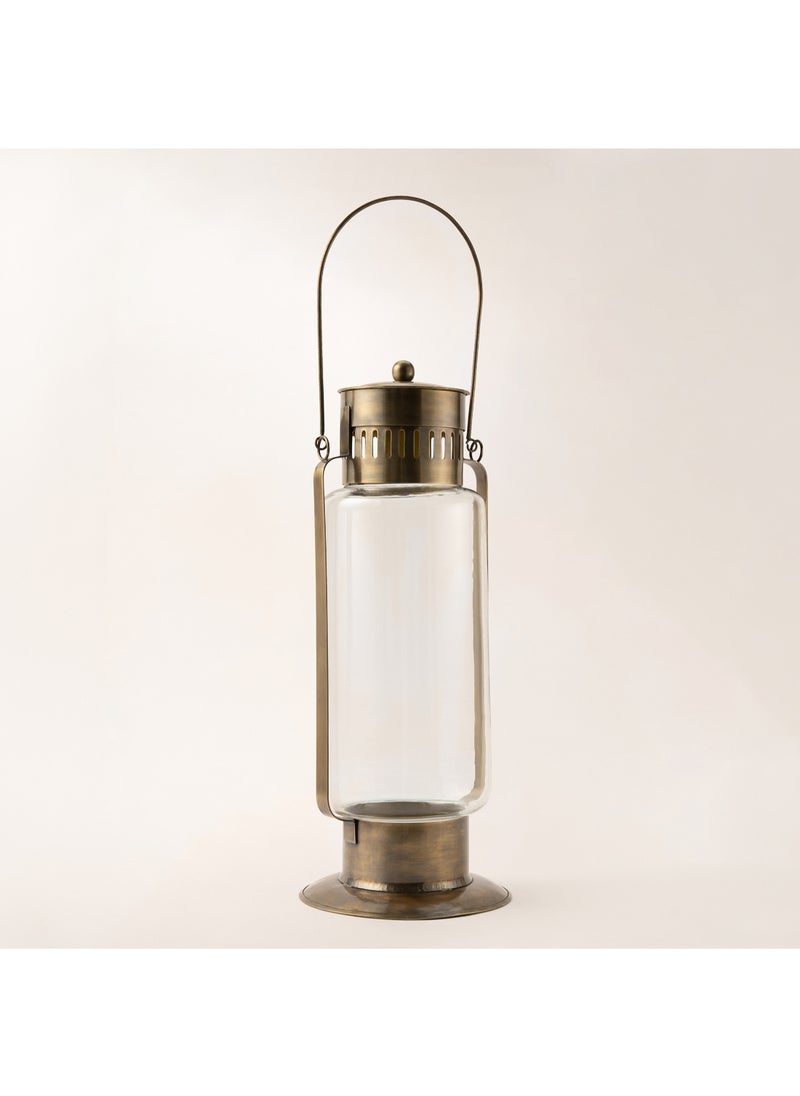 Homez - Homez gold metal lantern 20*20*54 cm - Image 1