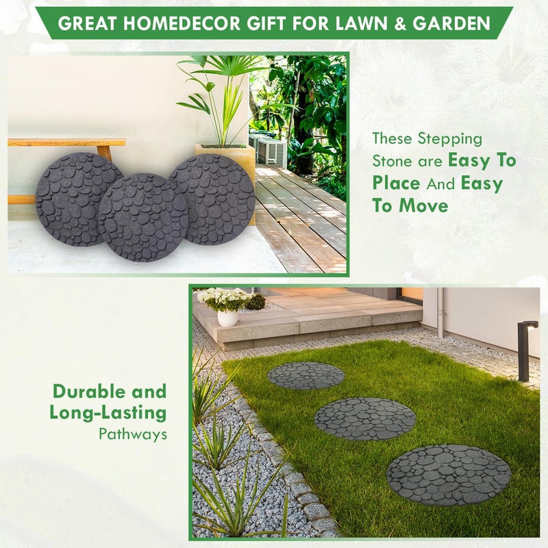Sharpex Rubber Stepping Stones for Garden River Rock Grey Design Decorative Walkway for Outdoor Pathway, Lawn, Yard, Home, Landscaping Perfect Personalized Stepping Stones (1) - Image 4