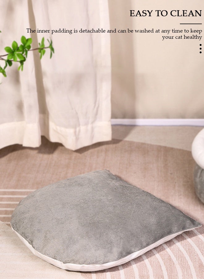 DUNISO Indoor Cat Bed,Cat Bed Semi-Enclosed for Indoor, Portable Cat Cave Bed with Plush Ball and Anti-Slip Bottom, Washable Pet Bed for Medium-sized Cats and Small Dogs,45*42*35cm - Image 5