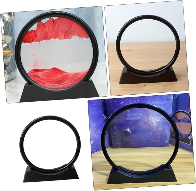 Black DIY Landscape Quicksand Art Frame Moving Sand Picture Home Decor 20x17x4cm - Image 2