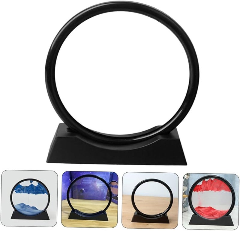 Black DIY Landscape Quicksand Art Frame Moving Sand Picture Home Decor 20x17x4cm - Image 3