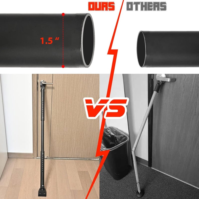 HoneSecur 2-in-1 Door Security Bar & Sliding Patio Door Stopper Security Jammer Bar Child Proof Adjustable Constructed of High Grade Iron Window Doors Security Bars, Black - Image 3