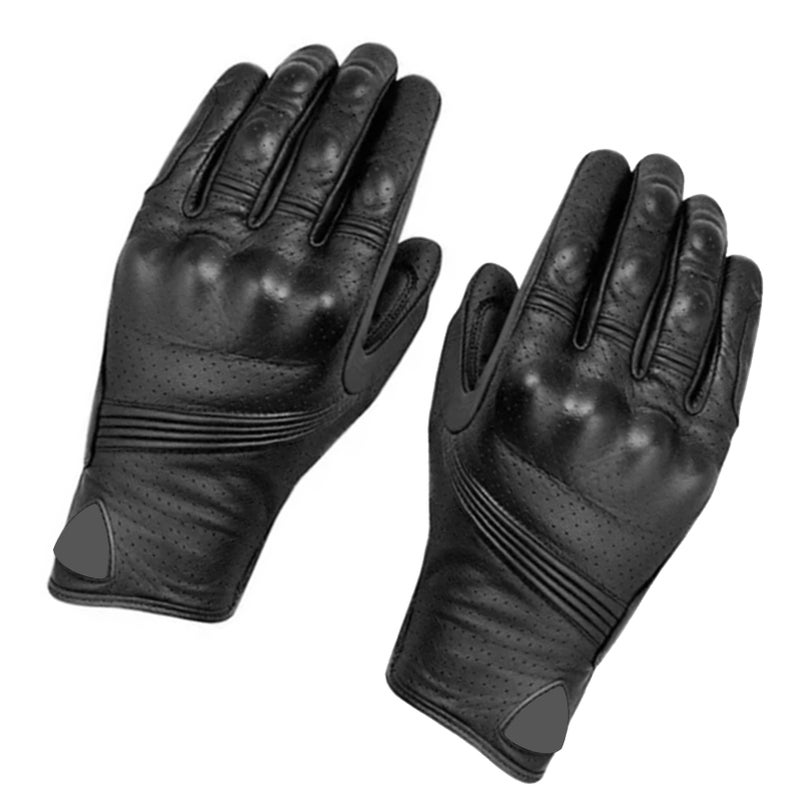 Full Leather Gloves Anti Slip Cold Weather Riding Gloves for Motorcycle Driving Black XL - Image 3