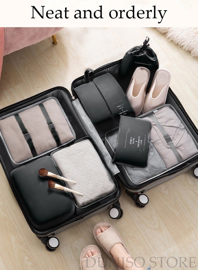 DUNISO 7PCS Travel Storage Bag Set Multi-functional Clothing Sorting Packages Travel Packing Compression Pouche Luggage Organizer Pouch for Moving Traveling - Image 5