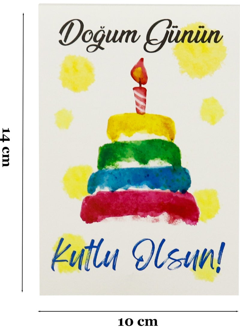 Repro Design 10X14 cm Birthday Greeting Card 10 Pieces Model-3  - Image 2
