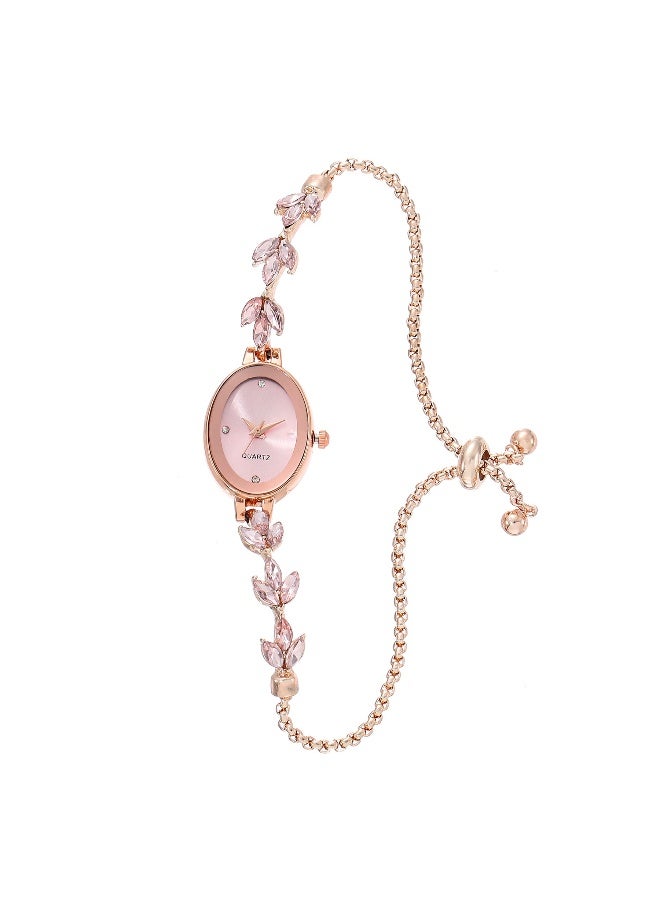 GELESE Fashion new style with diamond oval bracelet watch for women quartz ladies watch