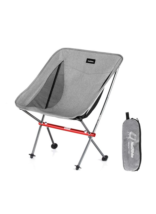 Naturehike - Yl05 Alu Folding Moon Chair | Extra-Wide Folding Chair | Lightweight, Durable Aluminum Frame, Supports 150 Kg, Non-Slip Feet | Grey - Image 1