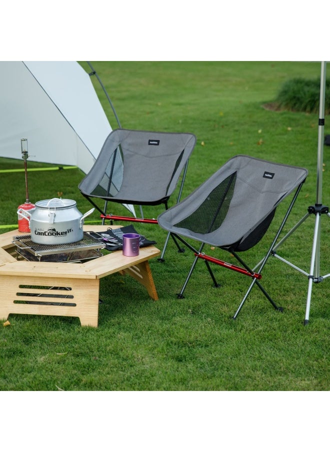 Naturehike - Yl05 Alu Folding Moon Chair | Extra-Wide Folding Chair | Lightweight, Durable Aluminum Frame, Supports 150 Kg, Non-Slip Feet | Grey - Image 1