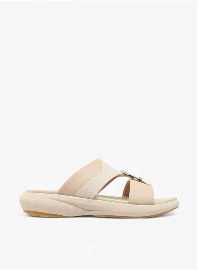 لو كونفورت Men Buckle Accent Slip-On Arabic Sandals