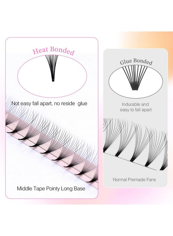 EMEDA 320 Fans Premade Lash Fans Pointy Thin Base Xl Boxes Premade Fans Eyelash Extensions Stable D Curl Lash Extension Premade Fans Pre Fanned Volume Lash Extensions (10D-0.07-D-8-15Mm) - Image 4