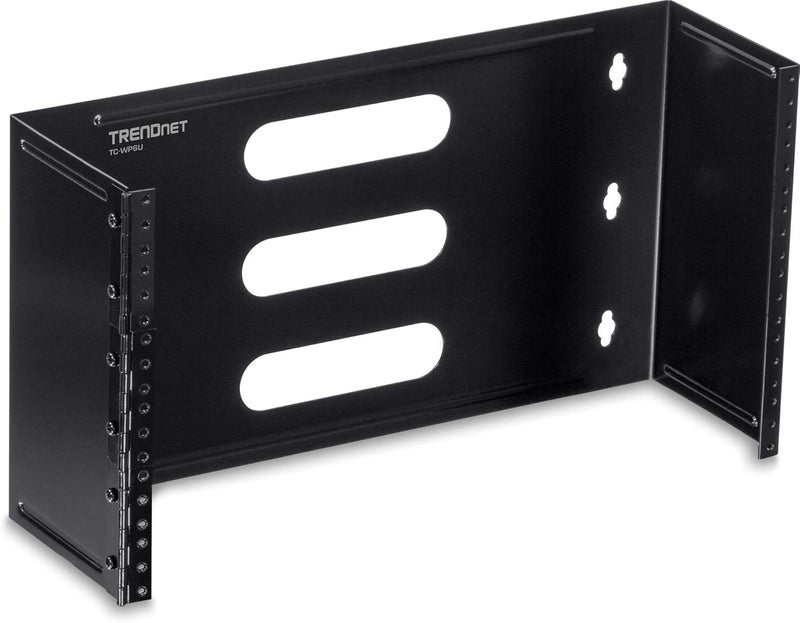 Trendnet 6U 19-inch Hinged Wall Mount Bracket for Patch Panels and PDU Power Strips, TC-WP6U, Supports EIA-310, Steel Construction,Use with TC-P24C6 & TC-P16C6 Patch Panels(Sold Separately) - Image 1