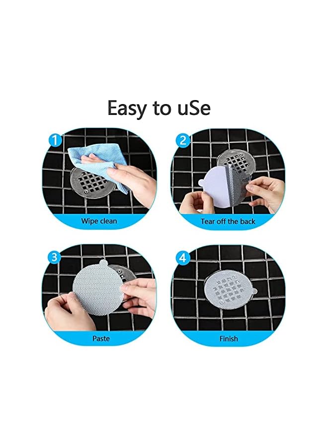 The Bros مصيدة شعر تصريف حوض الاستحمام 25 قطعة، مصيدة شعر تصريف الدش، ملصقات شبكية مصيدة شعر تصريف الدش القابلة للتخلص، سهلة التركيب مناسبة للحمام، حوض الاستحمام، المطبخ (3.5" دائري عادي) - Image 2