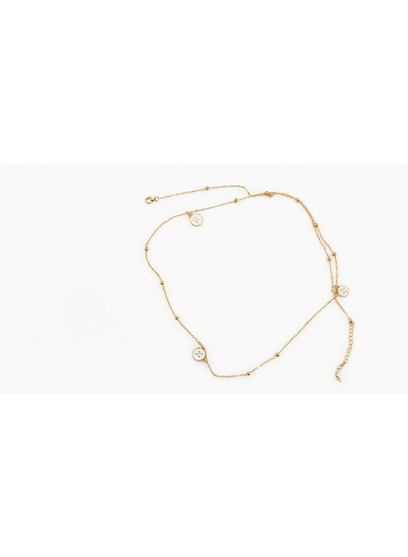 Women's waist chain featuring circular 'R' letter pendants; a belly and body accessory - Image 2