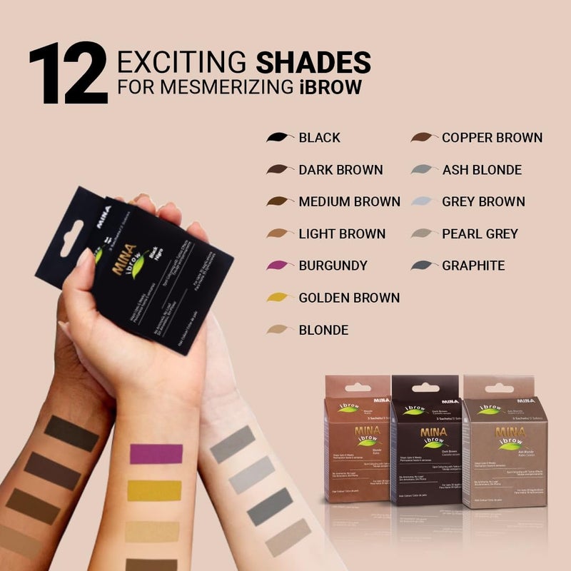 MinaiBrow MINA iBrow Henna Hair Color Tint Kit with Brush Combo Pack | Covers Gray Hair-Lasts up to 6 weeks | No Ammonia No Lead | Vegan & Cruelty Free | up to 30 Applications (Copper Brown) - Image 4
