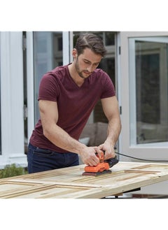 BLACK+DECKER 150W 11 000 Rpm Electric 1 3 Sheet Finishing Sander With Sanding Sheet And Dust Collector Orange Black Bew220 Gb  - Image 3