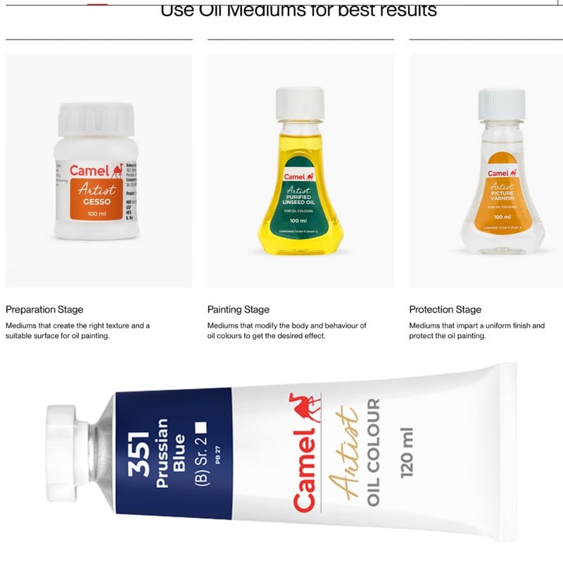 Camlin Kokuyo Artist Oil Colour 120 ml Series 2 Prussain Blue - Image 4