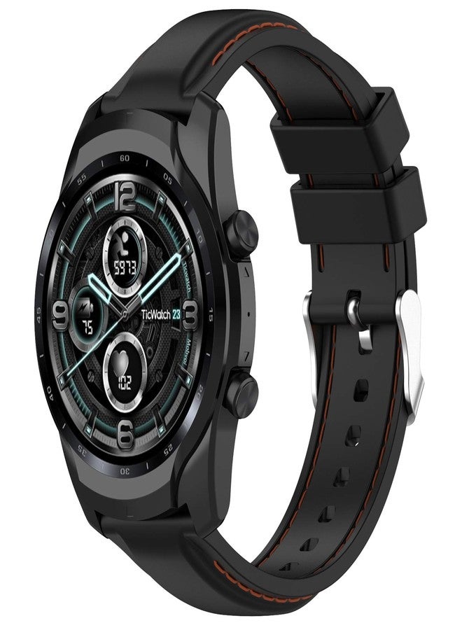 AWADUO Compatible For TicWatch Pro 3 Replacement Band, Replacement Silicone Wrist Strap Band For TicWatch Pro 3/3 LTE, Soft And Durable(Silicone Black) - Image 5
