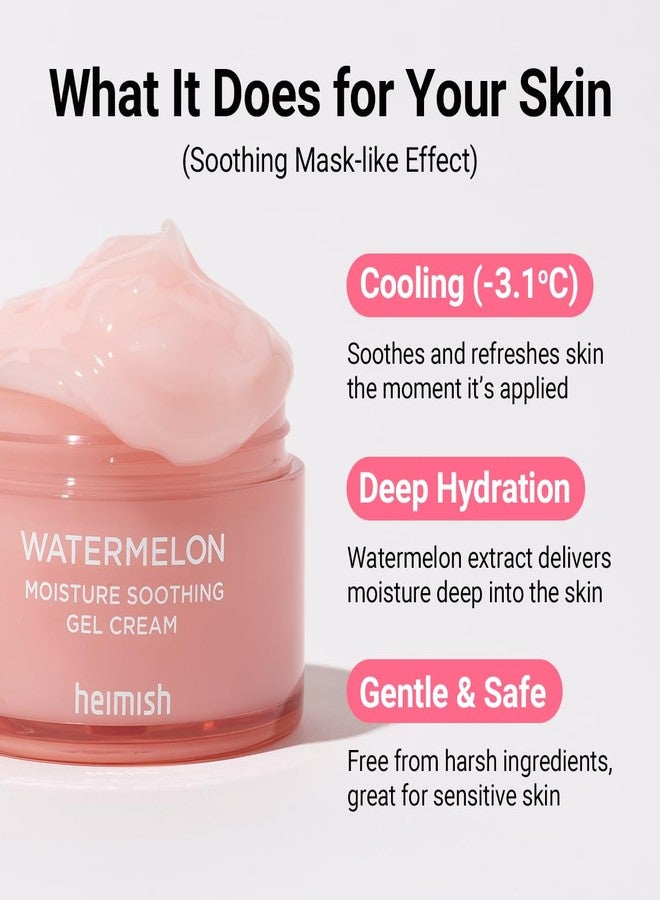HEIMISH Watermelon Moisture Soothing Gel Cream - Hydrating, Cooling & Soothing, Plumping Facial Cream, Daily Face Moisturizer with Watermelon Extract, Lightweight, Fast-absorbing, 3.7fl.oz/110ml - Image 3