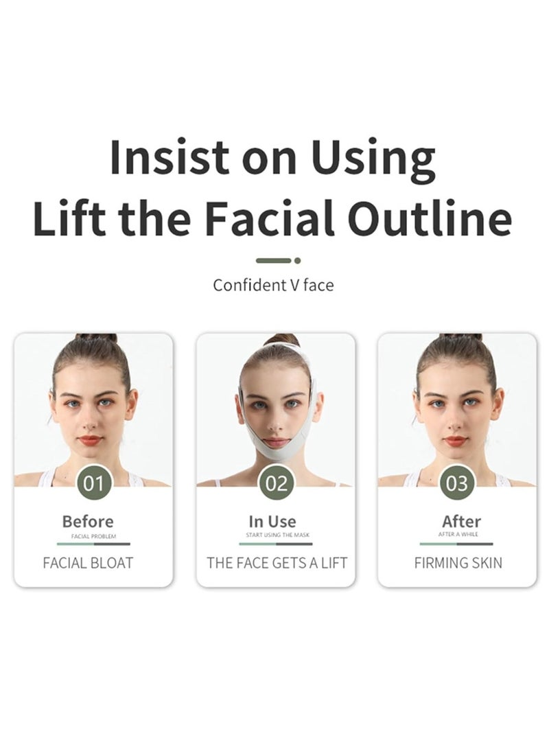 إسكدنيا حزام شد الذقن المزدوج، قناع تحديد الوجه V، حزام رفع وإحكام قابل لإعادة الاستخدام، مريح وقابل للتنفس، شد وترميم خط الفك للنساء والرجال (أخضر) - Image 4