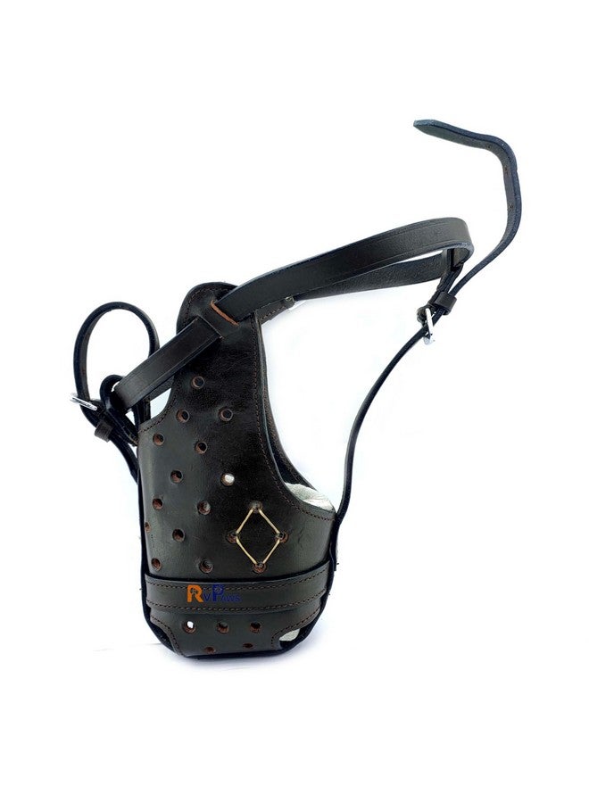 Leather Dog Muzzle For Large German Shepherds Dog, Heavy Duty Leather Muzzle - X-Large Size - Image 1