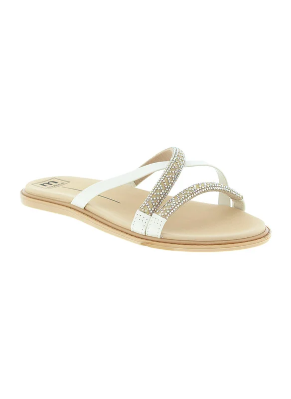 موليكا Moleca Ladies Flat Sandals Off White | Made In Brazil