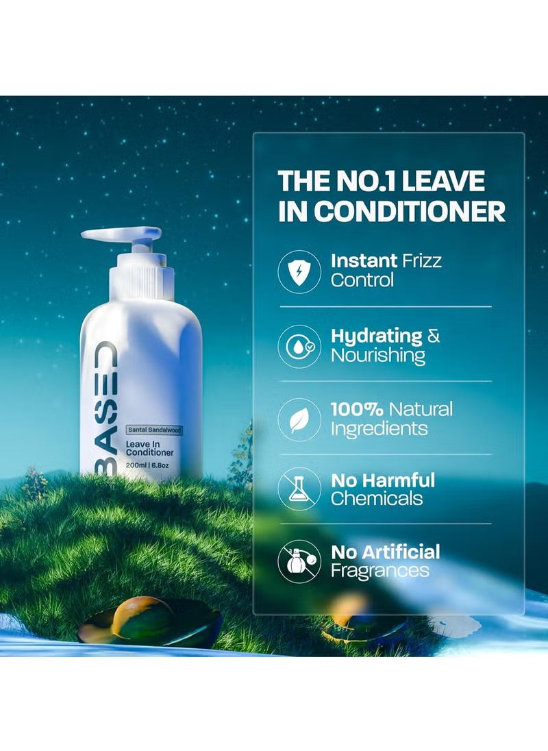 Based Bodyworks - Leave-In Conditioner, Instant Frizz Control, Hydrates & Nourishes Hair, Premium Leave-In Conditioner for Men, Healthy Frizz-Free Hair in Minutes (6.8oz Pack of 1) - Image 1