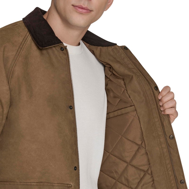 Levi's Men's Cotton Barn Jacket with Corduroy Collar, Brown Wax Look, Medium - Image 3