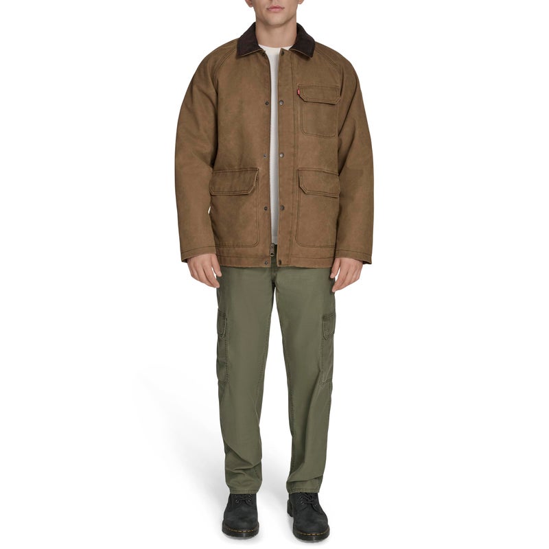 Levi's Men's Cotton Barn Jacket with Corduroy Collar, Brown Wax Look, Medium - Image 5