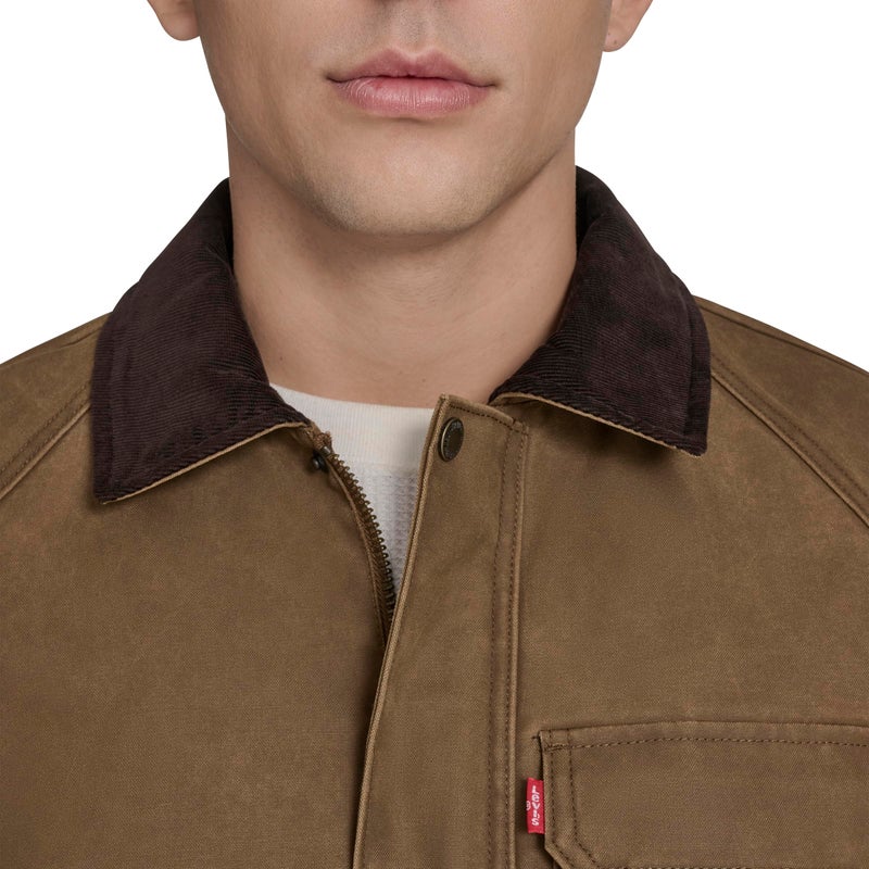 Levi's Men's Cotton Barn Jacket with Corduroy Collar, Brown Wax Look, Medium - Image 2