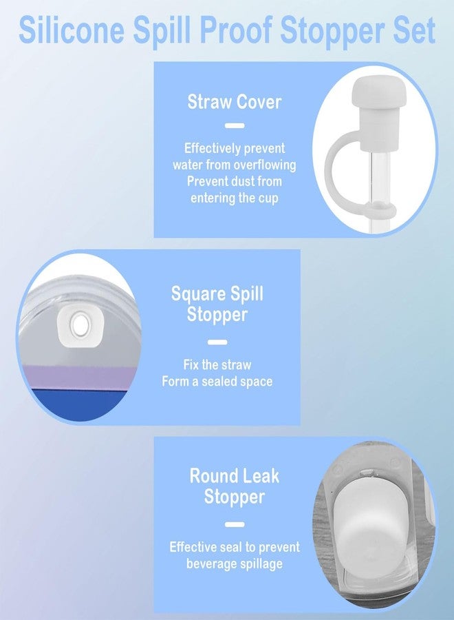 Jubobu Silicone Spill Stopper Set for Cup Straw cover2.0,Pack of 2 Set,Cup Accessories of Straw Cover Cap, Fix Leak Straw Stopper And Lid Spill Plug - Image 5