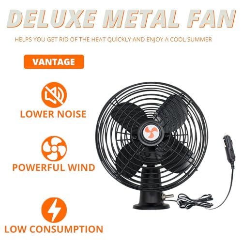 YQSIYU 12V RV Cooling Fan with 2 Speed Switch,Car Truck RV Fans Heavy Duty 12V,6 Inch Truck Fans that Blow Cold Air,Suitable for All Vehicles.Cord Length 6FT - Image 2