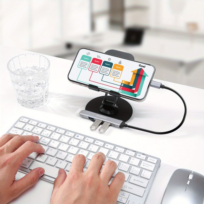 موزع USB 3.0 بـ 7 منافذ، توصيل وتشغيل، لا حاجة لبرنامج تشغيل لأجهزة الكمبيوتر المحمولة والحواسيب الشخصية و Mac. - Image 4