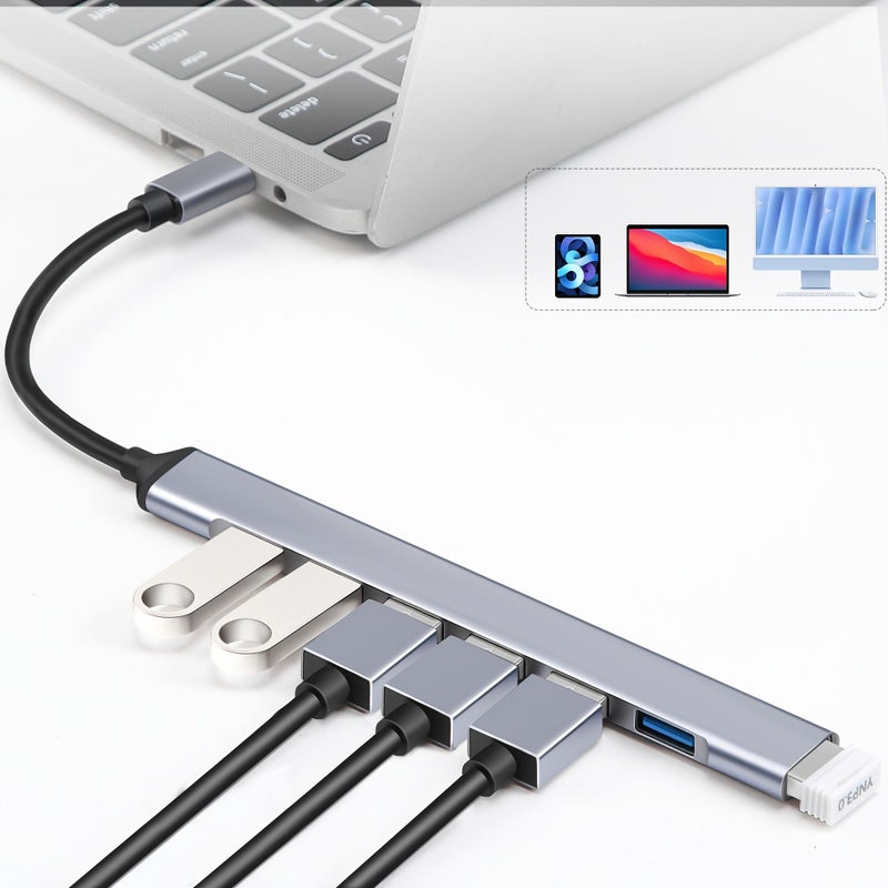 موزع USB 3.0 بـ 7 منافذ، توصيل وتشغيل، لا حاجة لبرنامج تشغيل لأجهزة الكمبيوتر المحمولة والحواسيب الشخصية و Mac. - Image 5