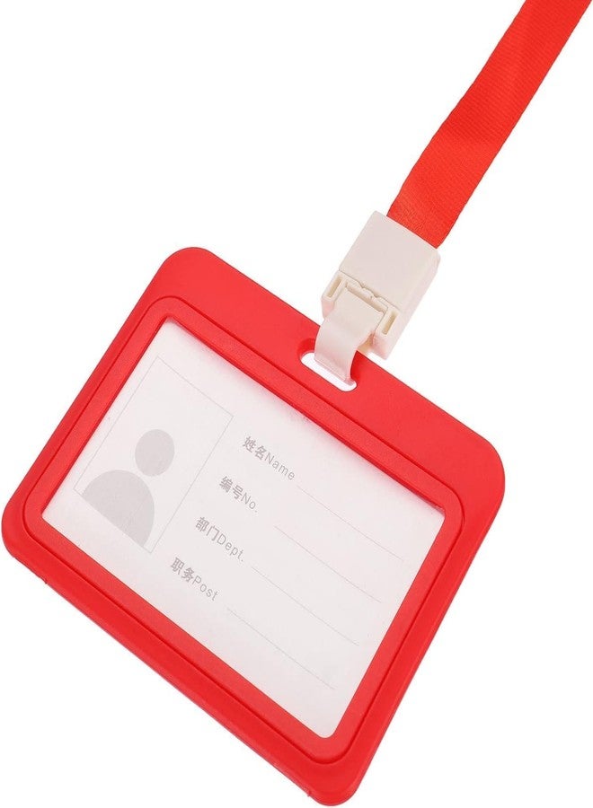 LC Plastic ID Card Holder, Double Sides Visible, Waterproof Unisex ID Card Holder Case for Office, School & Colleges, Clamshell PP Card Holder (50, Red, for Horizontal Card (54 mm x 86 mm)) - Image 5