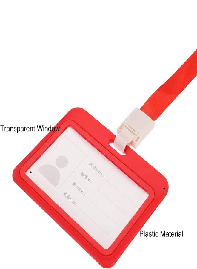 LC Plastic ID Card Holder, Double Sides Visible, Waterproof Unisex ID Card Holder Case for Office, School & Colleges, Clamshell PP Card Holder (50, Red, for Horizontal Card (54 mm x 86 mm)) - Image 4