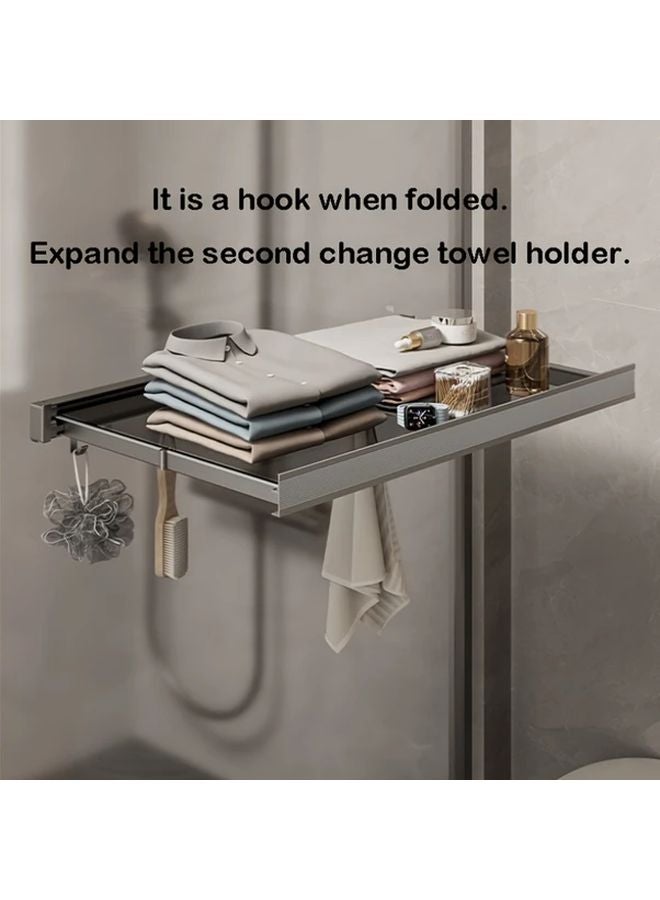 رفافة تجفيف سوداء قابلة للطي توفير المساحة قابلة للطي للشرفة وحمام التخزين - Image 2