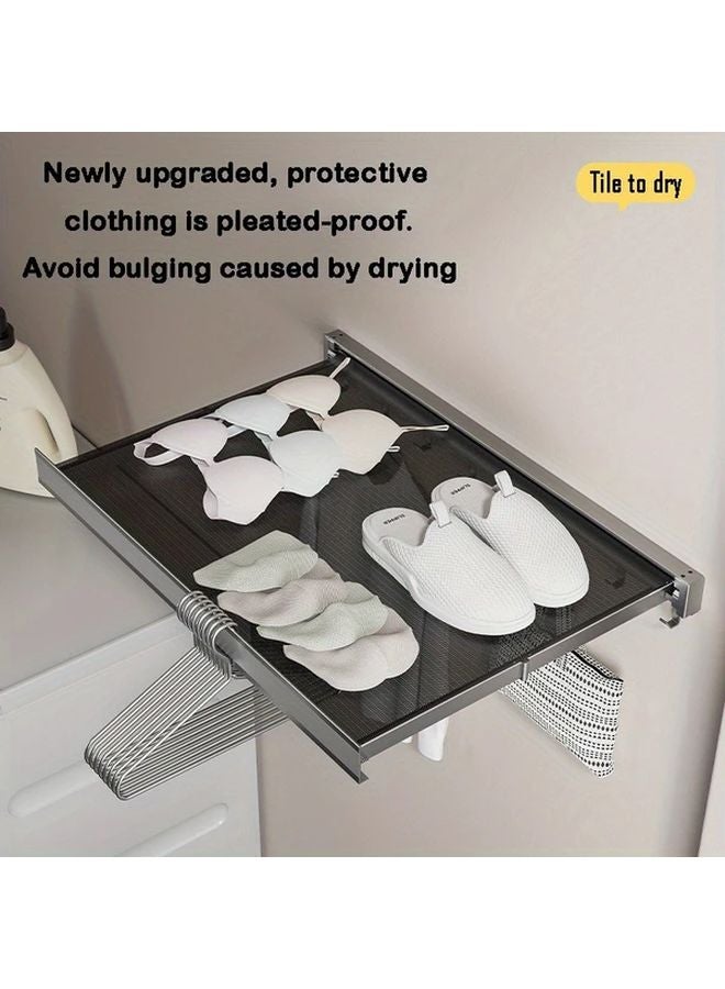 رفافة تجفيف سوداء قابلة للطي توفير المساحة قابلة للطي للشرفة وحمام التخزين - Image 5