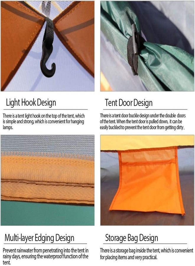 DHVAJ Polyester, Fiberglass, Aluminum, Fabric Tents For Camping, 2-3 Person Camping Tent, Dome Tent, Double-Layer Waterproof Family Tent For Hiking Backpacking | 213 X 152 X 111 Cm | Multicolor - Image 5