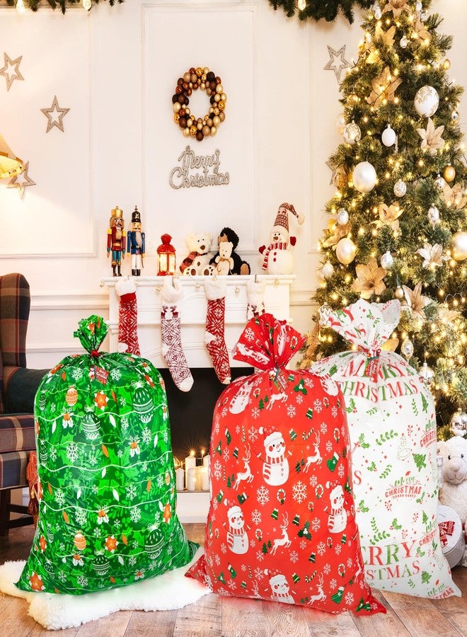 Sofier 3pcs Large Christmas Gift Bags 36"x36" Holiday Gift Wrap Jumbo Christmas Bags for Gifts Giant Sacks for Presents Big Xmas Plastic Gift Bags - Image 2