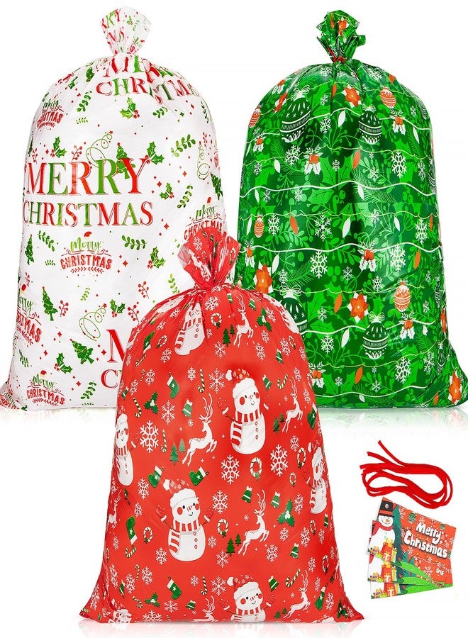 Sofier 3pcs Large Christmas Gift Bags 36"x36" Holiday Gift Wrap Jumbo Christmas Bags for Gifts Giant Sacks for Presents Big Xmas Plastic Gift Bags - Image 1
