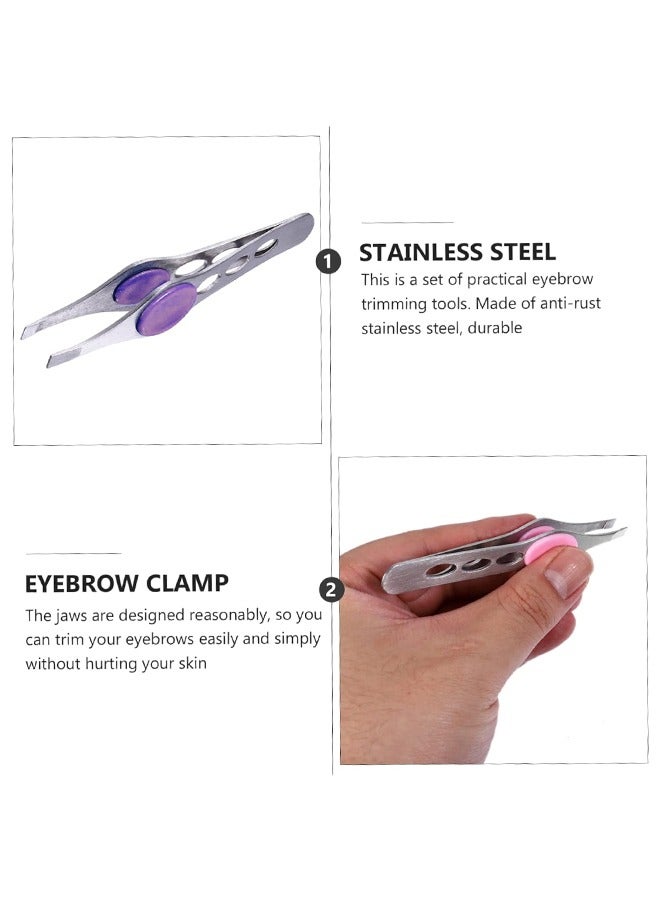 ملقط حواجب فضي/وردي - Image 2